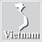 Gray icon with white silhouette of a map Vietnam