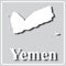 Gray icon with white silhouette of a map Yemen
