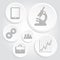 Gray icons of science and business