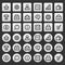 Gray icons set business finance