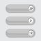 Gray interface buttons with arrows