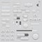 Gray interface buttons and sliders. 3d set of UI icons