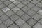 Gray interlocking paving stone driveway directly from above