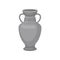 Gray jug with two handles and wide neck. Flat vector icon of large vessel for liquids. Ceramic crockery. Decorative home