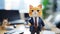 Gray Kitten with Money. Funny rich boss cat. generative ai