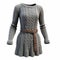 Gray Knit Dress With Belt - Hyper Realistic 3d Model