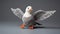 Gray Knitted Seagull Toy With Petrina Hicks Style And Traditional Chinese Influence