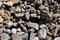 Gray large rock stones and debris background