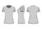 Gray/light gray woman`s t-shirt in back, front and side views