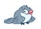 Gray little bird cartoon illustration