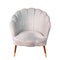 Gray living room chair with a soft shell design isolated on a white background