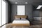 Gray loft window bedroom, bathroom, poster