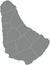 Gray map of Barbados