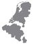 Gray Map of Benelux added distance between countries