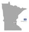 Gray map of Minnesota, federal state of USA
