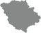 Gray map of the POLTAVA OBLAST, UKRAINE