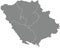 Gray map of raions of the POLTAVA OBLAST, UKRAINE