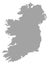 Gray map of Republic of Ireland on white background