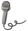 A gray microphone, vector or color illustration