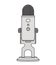 Gray microphone on a white background. An object.
