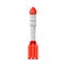 Gray missile with red details. Vector illustration on a white background.