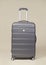 Gray modern suitcase isolated on pain background