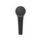 Gray musical microphone with chrome grid. Dynamic mic for karaoke. Sound recording equipment. Flat vector icon