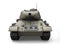 Gray old military tank - front view