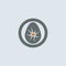 Gray Orange Cracked Eggshell Round Icon