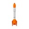 Gray with orange missile. Vector illustration on a white background.