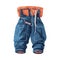 gray and orange skier pants