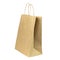 Gray paper bag on a white background. concept of rejection of plastic bags. close-up