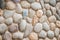 Gray pebble stone wall. pebbles. high resolution background