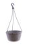 Gray Plastic Pot with hanging, Gardening - Photo On White Background