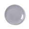 Gray plate, empty dish isolated on white background, clipping path, closeup dishware round ceramic