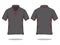 Gray Polo Shirt Design Vector With Red Line Ribbed.