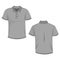 Gray polo t-shirt mock up, front and back view, isolated on white background