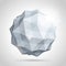 Gray polygonal sphere geometric angled triangle figure flare explosion background template vector