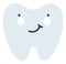 Gray proud tooth Emoji Icon. Cute tooth character. Object Medicine Symbol flat Vector Art. Cartoon element for kids