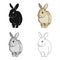 Gray rabbit.Animals single icon in cartoon style vector symbol stock illustration web.