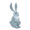 Gray rabbit is standin. Vector cartoon illustration