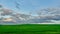 Gray rain clouds over a wheat field during sunset. Weather forecast. Rain in summer in the village. Ecological agriculture