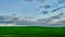 Gray rain clouds over a wheat field during sunset. Weather forecast. Rain in summer in the village. Ecological agriculture