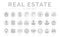 Gray Real Estate Round Icon Set of Home, House, Apartment, Buying, Renting, Searching, Investment, Choosing, Wishlist, Low High