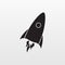 Gray Rocket icon isolated on background. Modern flat pictogram, business, marketing, internet concep