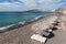 Gray sand beach of Vlichada Santorini