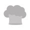 Gray scale silhouette of chefs hat in broccoli shape