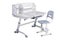 Gray school desk and gray chair