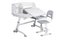 Gray school desk and gray chair
