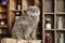 Gray Scottish Fold cat